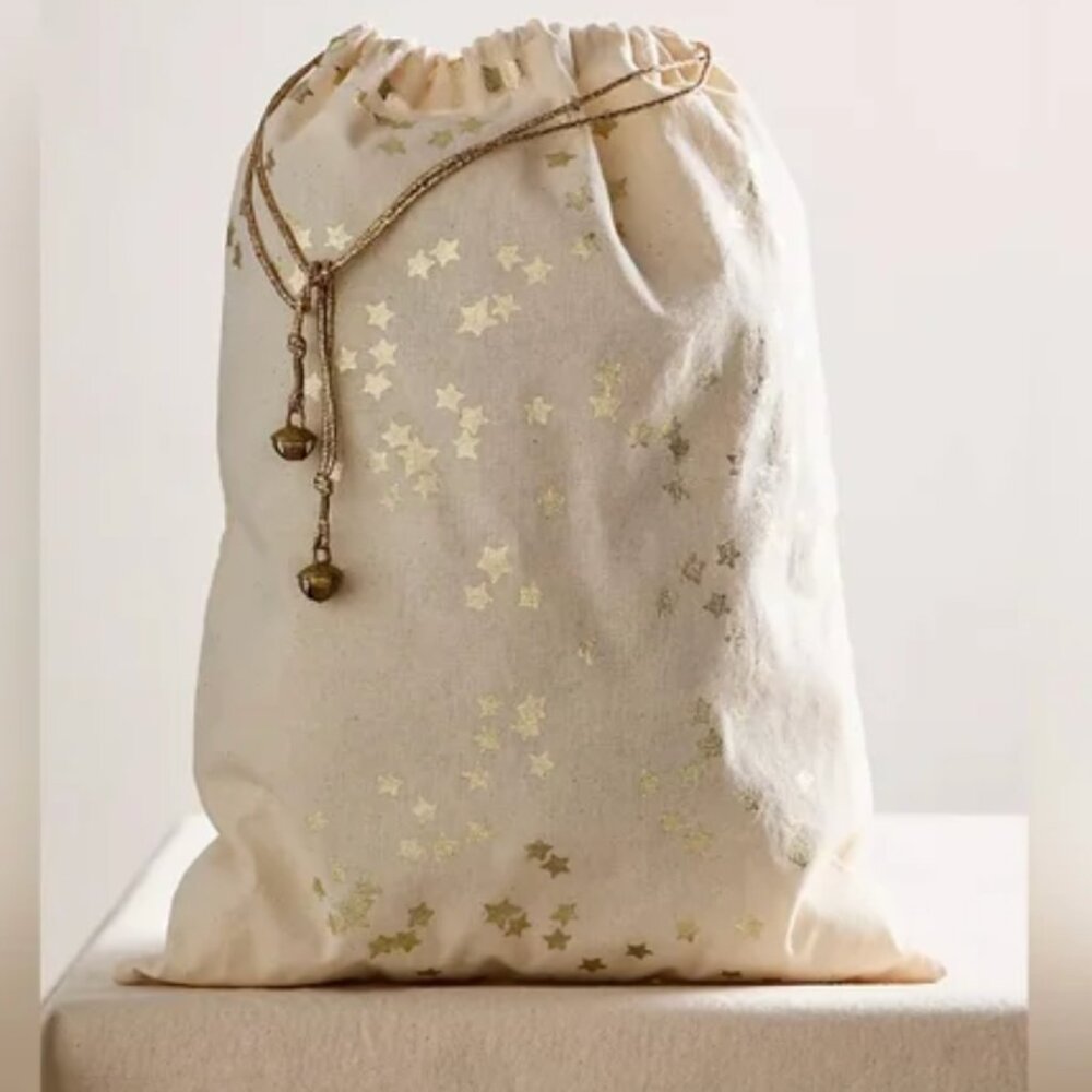 ✨ Free People Holiday Edition Gift Bag ✨ Gold Stars Gift Sak NEW